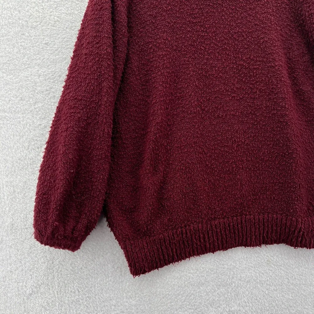 A New Day Sweater Womens Large Red Pullover Top Long Sleeve Chunky‎ Knit